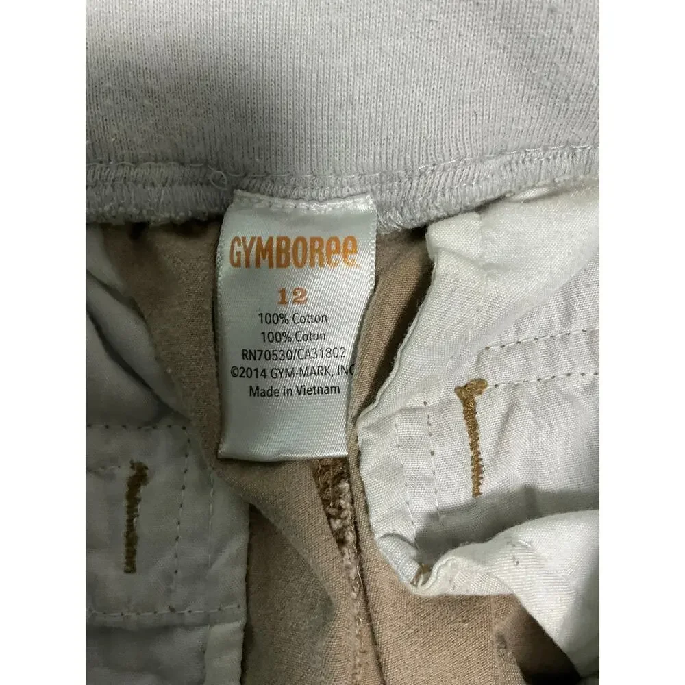 Gymboree Boys Home Run Kids Beige Khaki Double Waist Shorts Youth Size 12